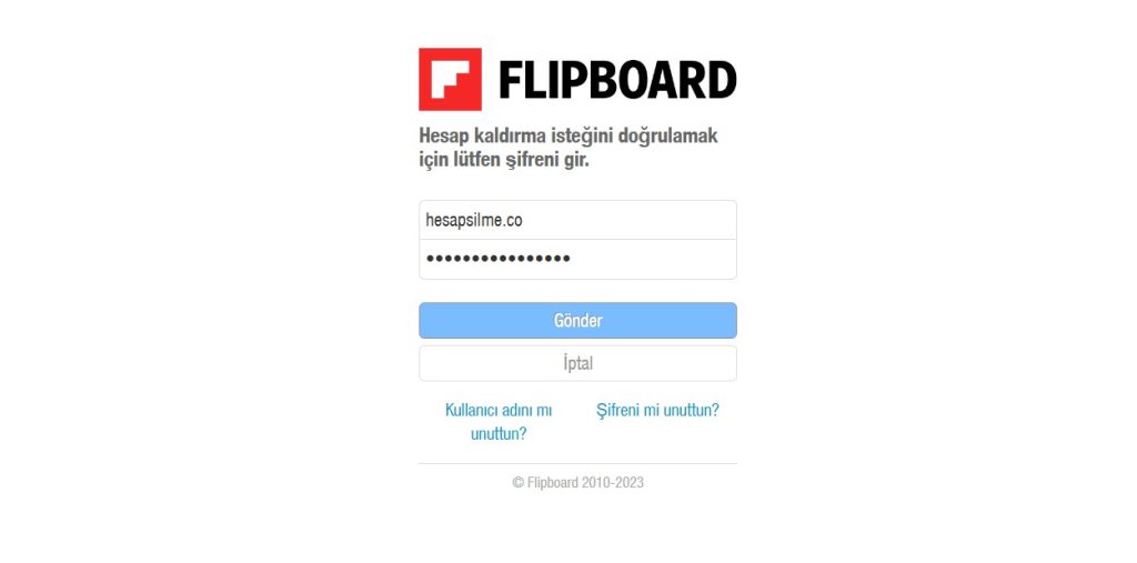 Flipboard Hesap Silme